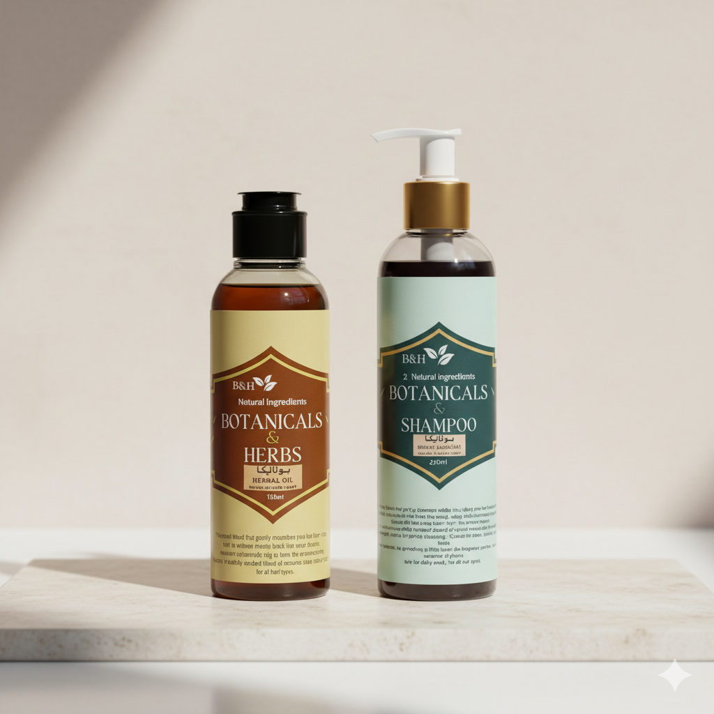 B&H Hair Care Bundle: Nourishing Shampoo & Hair Oil Set